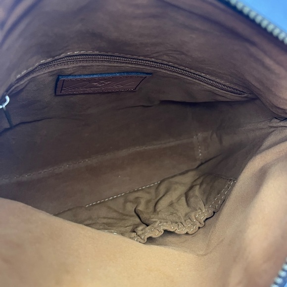 Patricia Nash Valerie Fold-over Leather Clutch Wristlet - Tan - Picture 6 of 6